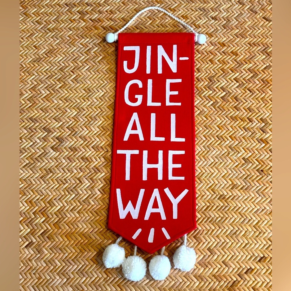 “Jingle All The Way” Hanging Fabric Christmas Wall Decor